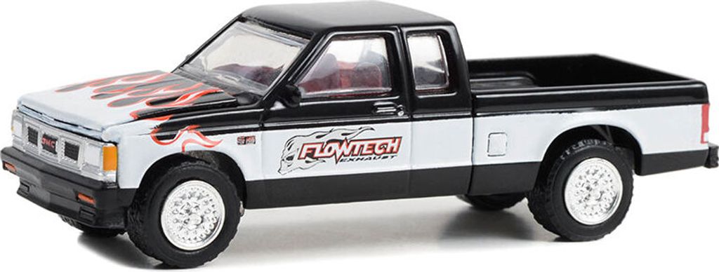GMC S-15 Sierra 1990 - Flowtech aus der Serie RUNNING ON EMPTY in Blisterverpackung., GREEN41160-D, Maßstab1/64, GREENLIGHT