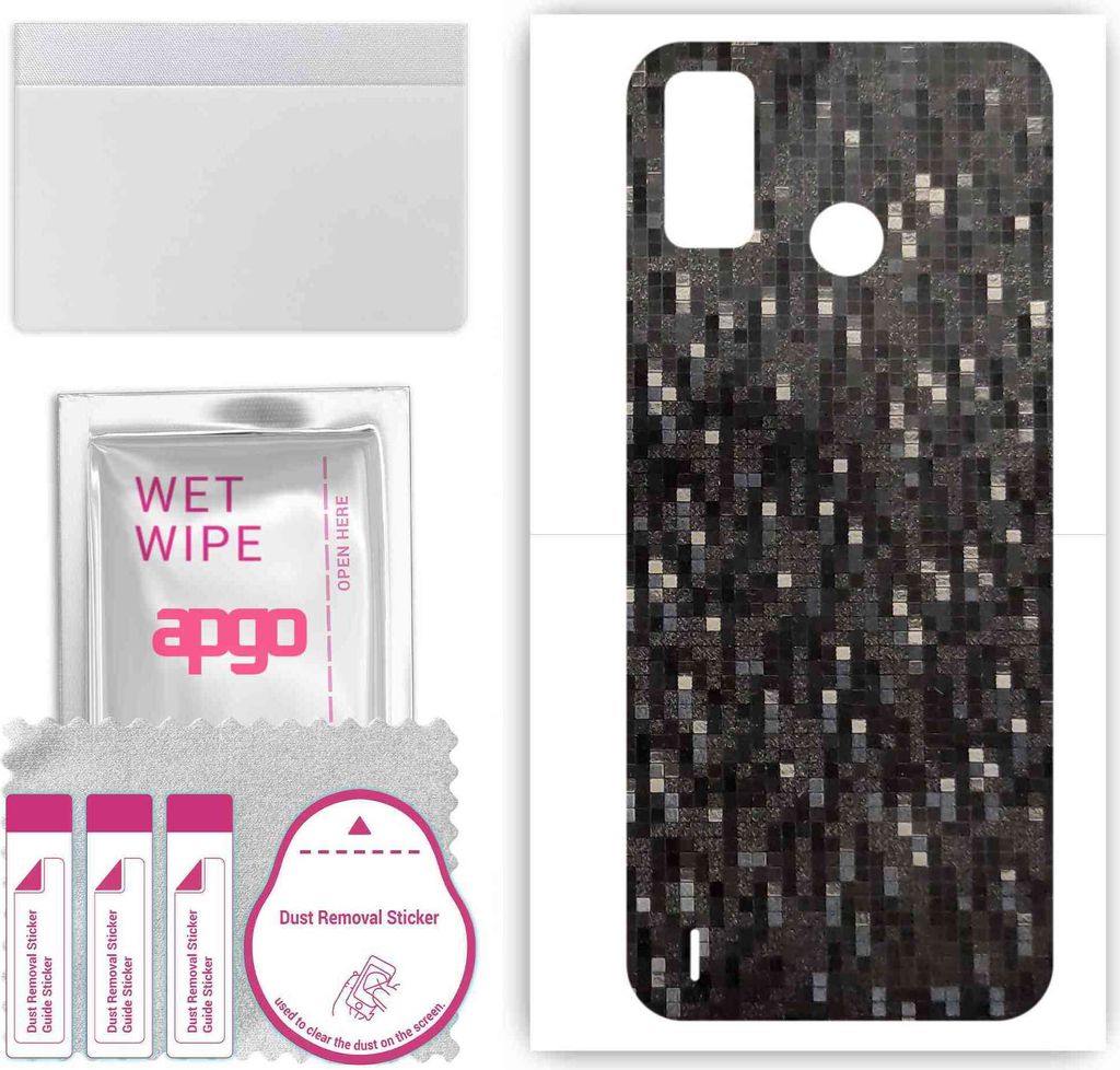 apgo Rückseite Schutzfolie, Skin, kompatibel mit Tecno Spark 6 Go, Hinten Displayschutzfolie aus Vinylfolie, kratzfest, einfache Montage - Carbon ...