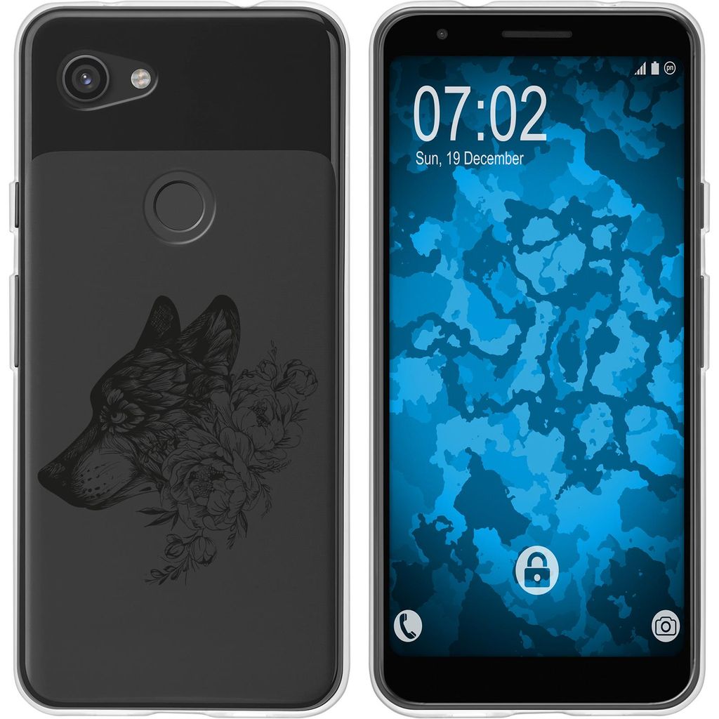 PhoneNatic Case kompatibel mit Google Pixel 3a XL Silikon-Hülle Floral Wolf M3-1