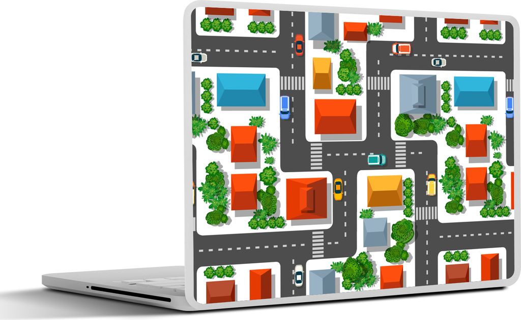 MuchoWow Laptop Aufkleber Sticker Cover Muster - Auto - Zuhause - Jungen - Kinder - Kinder 25x18 cm - Laptop-Deko