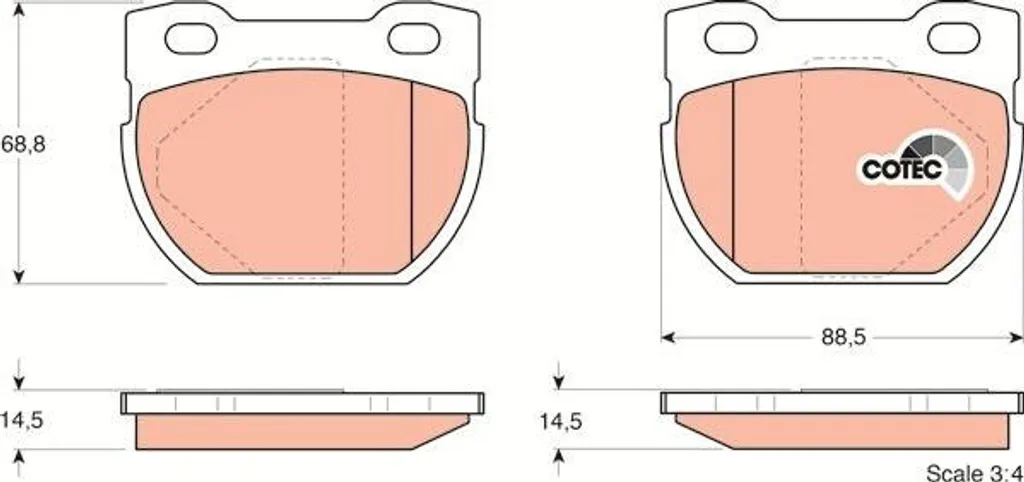 Plaquettes de frein haute performance TRW GDB1209 pour disque OE 1601