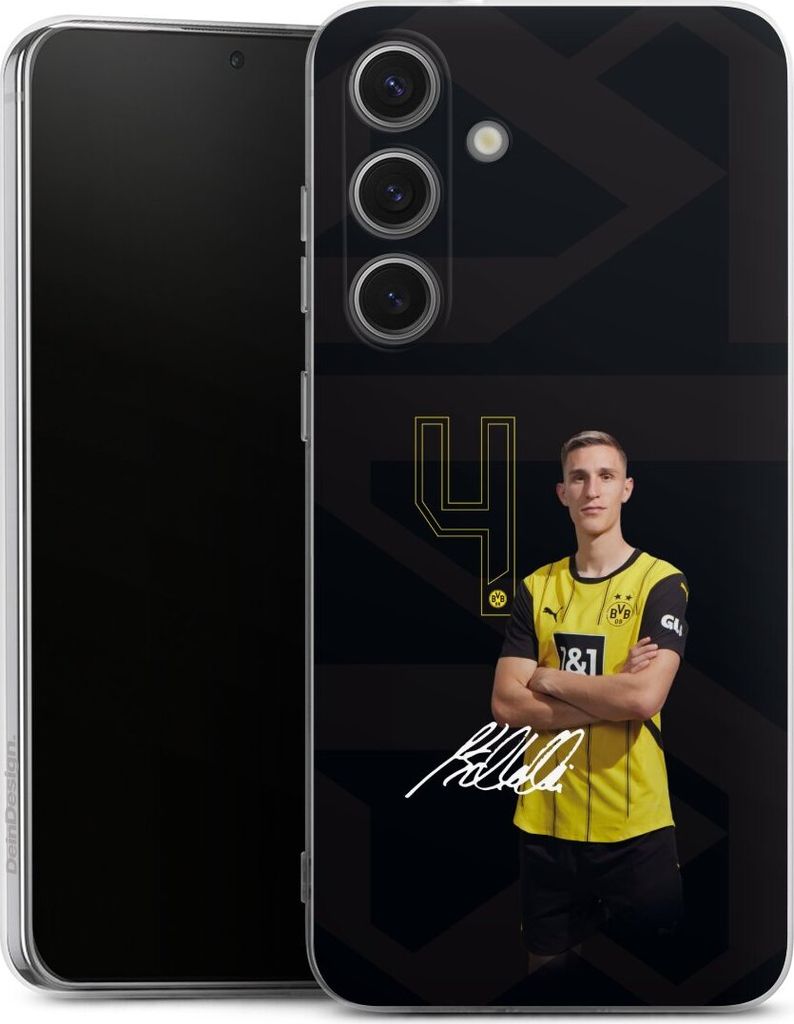 DeinDesign Handyhülle für Samsung Galaxy S25+ Silikon Hülle Case Smartphone Schutzhülle Borussia Dortmund Offizielles Lizenzprodukt Nico Schlot...