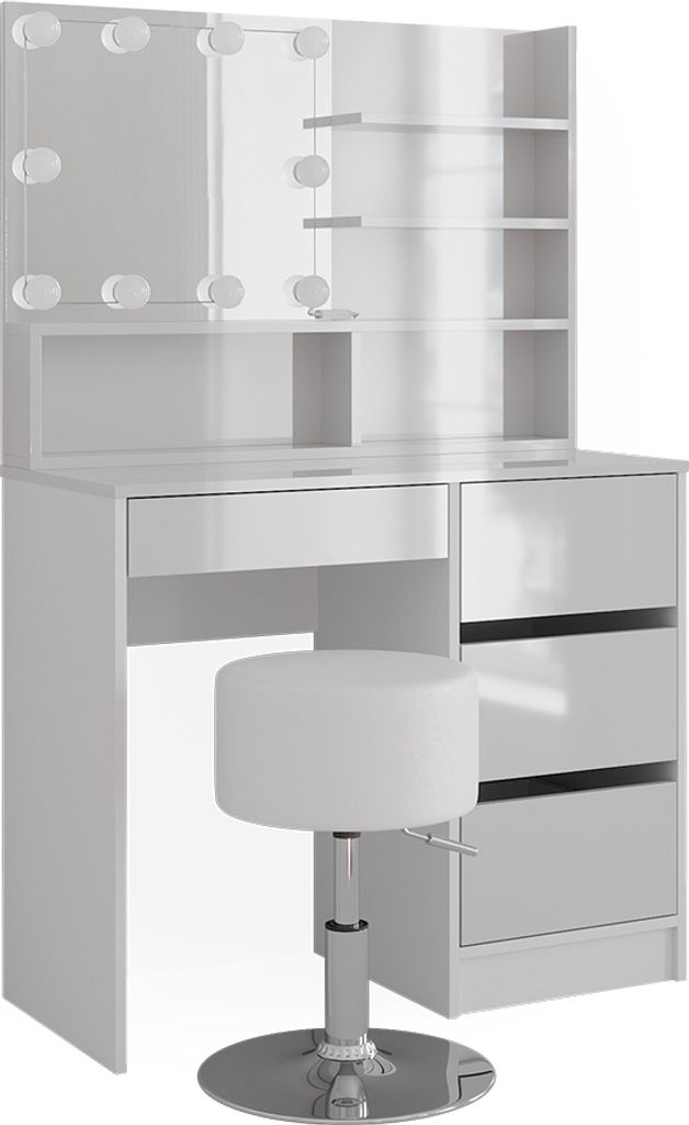 Toaletní stolek Vicco Sherry Bílá 90 cm s osvětlením LED, Obrázek produktu 