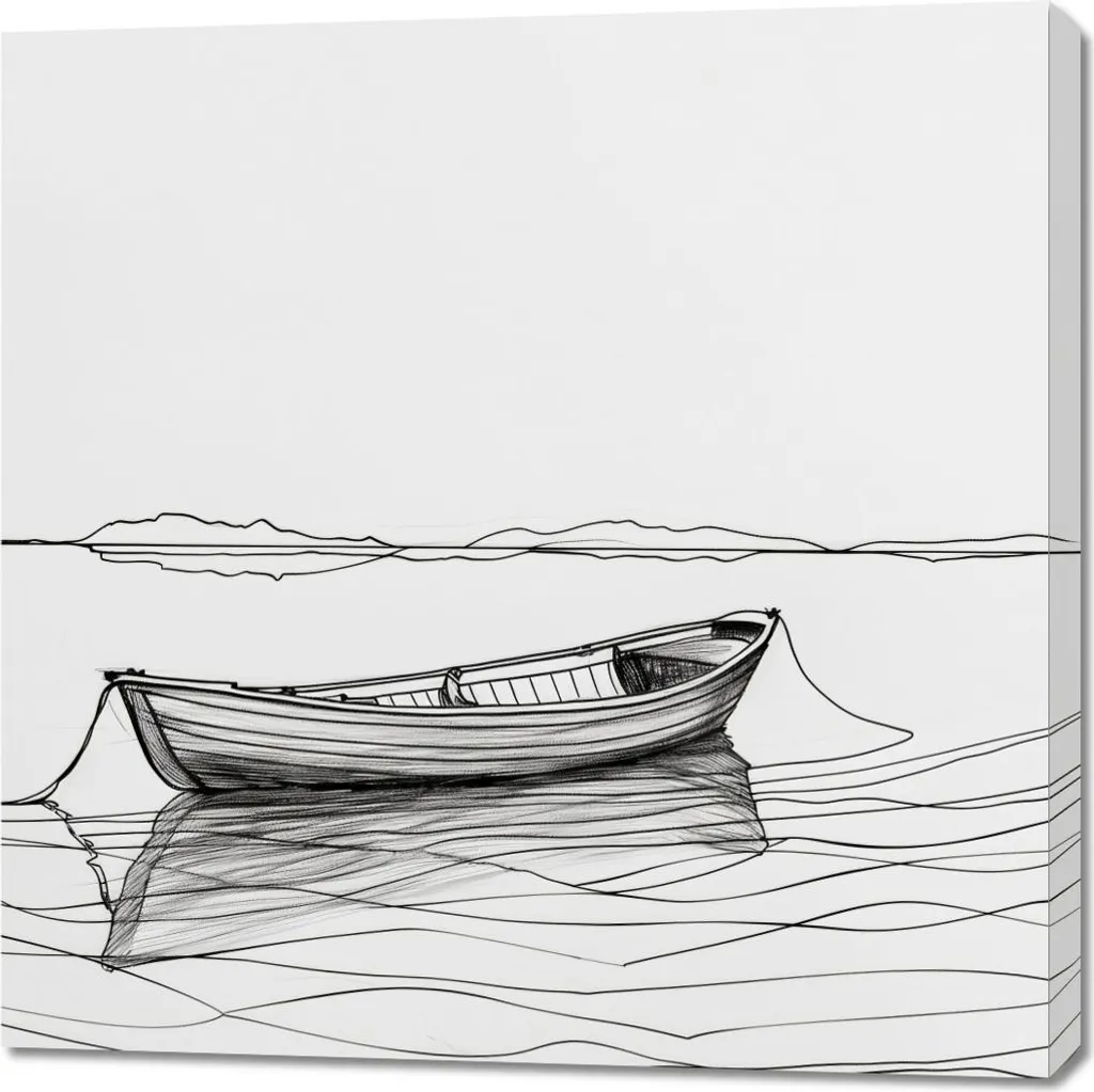 Image 90 x 90 cm Liberté sur l'eau - Tableau Déco Carré Voilier Mer