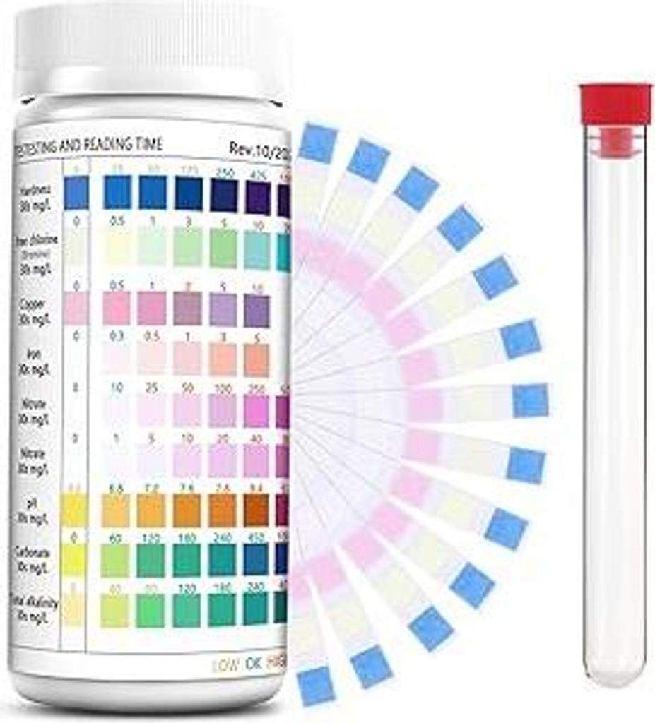9 in 1 Aquarium Teststreifen 100 Streifen Aquarium Test,Aquarium Wassertest Aquarium Teststreifen für Aquarien Aquarium Zubehör zur Messung von p...