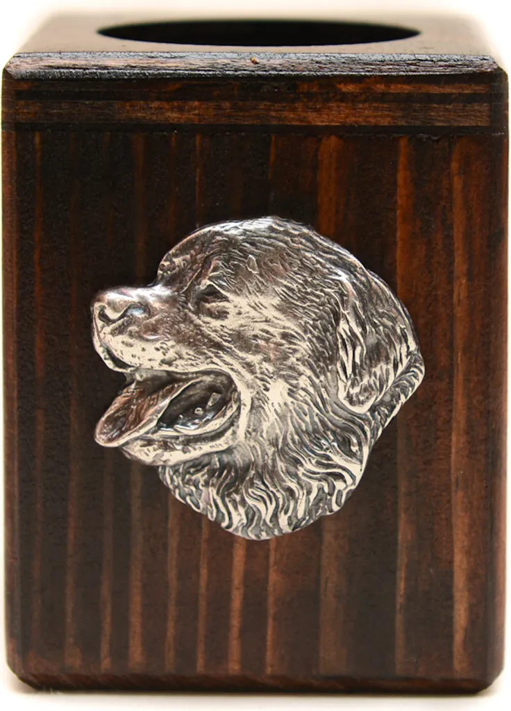 Portacandele Bovaro Bernese Art-Dog | Legno Fatto a Mano e Argento