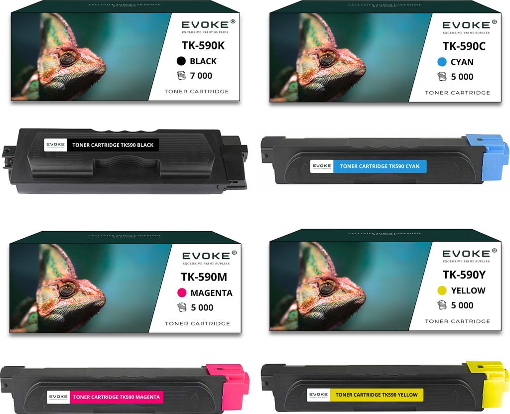 4x Toner für Kyocera TK590K-590B TK590K CMYK = Schwarz + Produktbild 