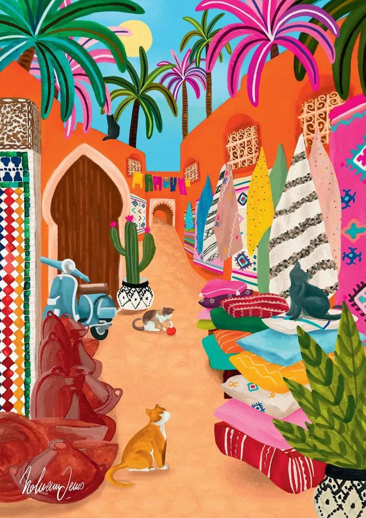 Pieces & Peace Puzzle Marrakech Souk 1000 Teile buntes Spielzeug