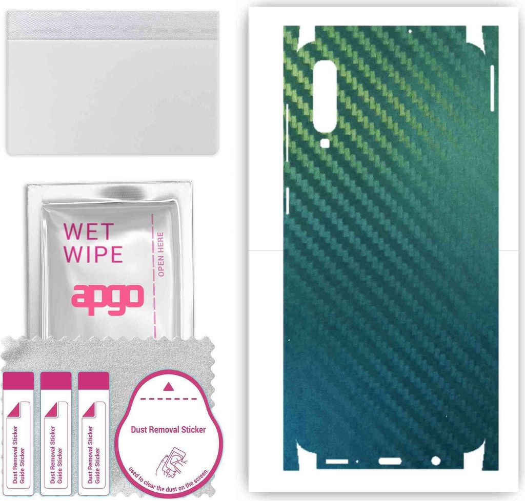 apgo Rückseite + Seiten Schutzfolie, Skin, kompatibel mit Samsung Galaxy A50, Hinten Displayschutzfolie aus Vinylfolie, kratzfest, einfache Montag...