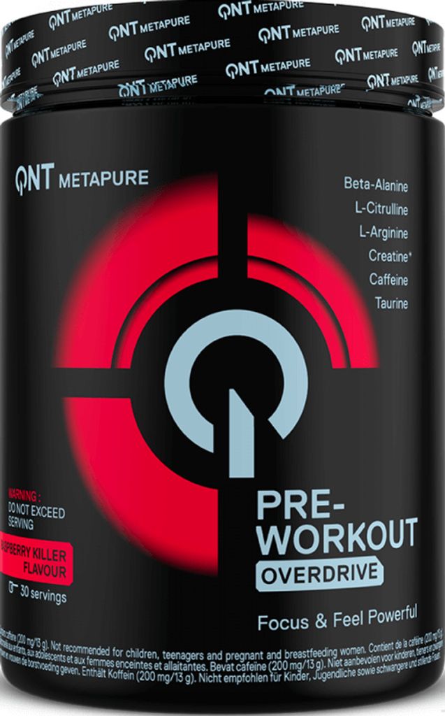 QNT Pre-Workout Overdrive (30 Serv) Raspberry Killer - Pre-Workout - Pre-Workout Booster