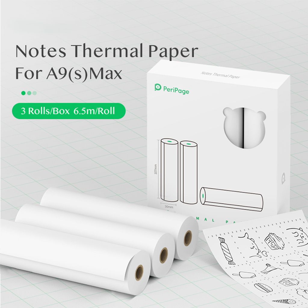 PeriPage 107 x 30 mm Notes Thermal Paper Roll BPA-Free Zdjęcie produktu 