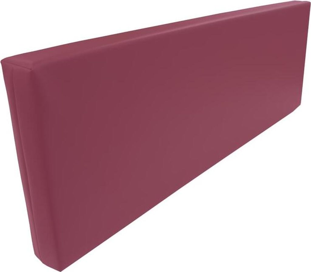 Rueckenlehne - Rueckenkissen für Palettenkissen (120x43x20/15 cm (Cyclame) MATRATZEN KISSEN Mit Kunstleder flammhemmend MVSS 302 - UV stabilisiert...
