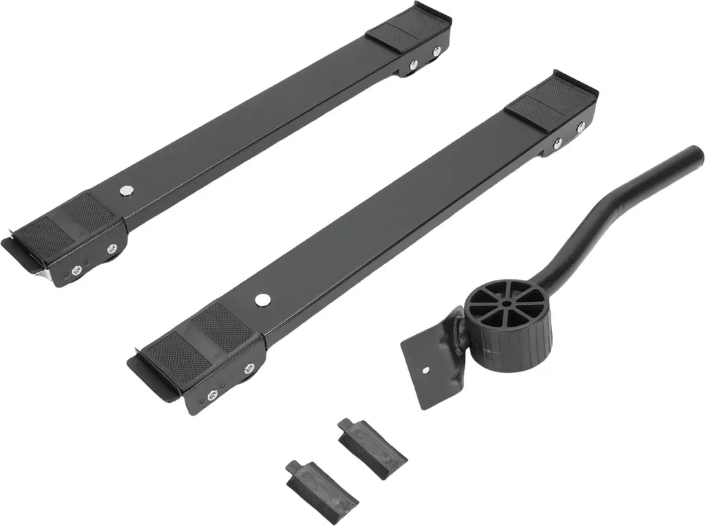 Support Machine à Laver Réglable 17-27 Pouces avec Rouleaux Mobiles Noir