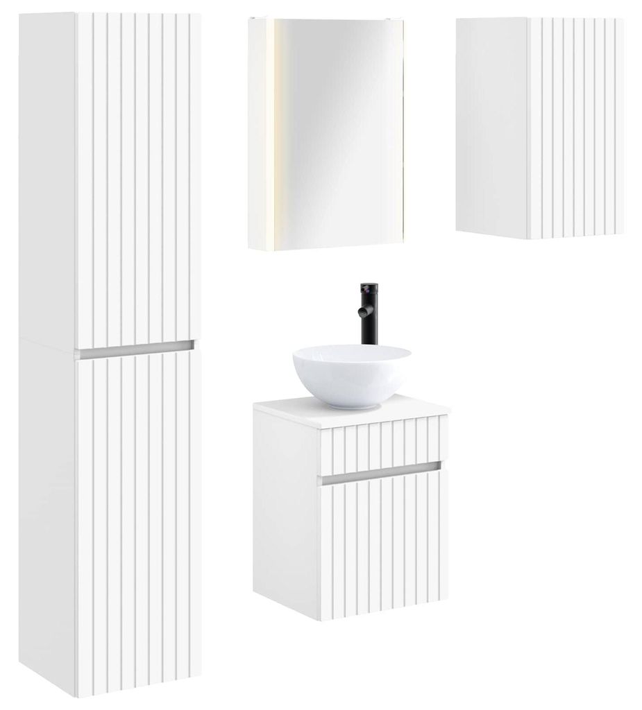 vidaXL Badezimmerschrank-Set 5 pcs Weiß 43 x 11,5 x 60,5 cm