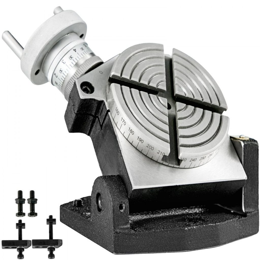 Teilapparat Rundtisch 100mm - Rundteiltisch Horizontal Vertikal - Teilkopf schwenkbar - Fräsen & Bohren