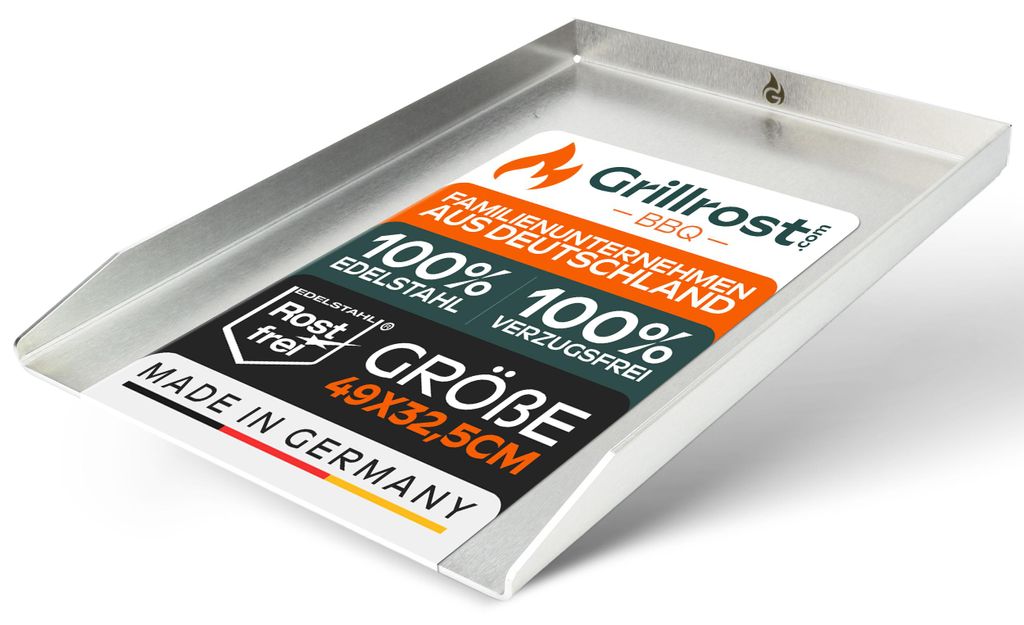 Edelstahl Grillplatte | Plancha 49x32,5cm - passend für Produktbild 