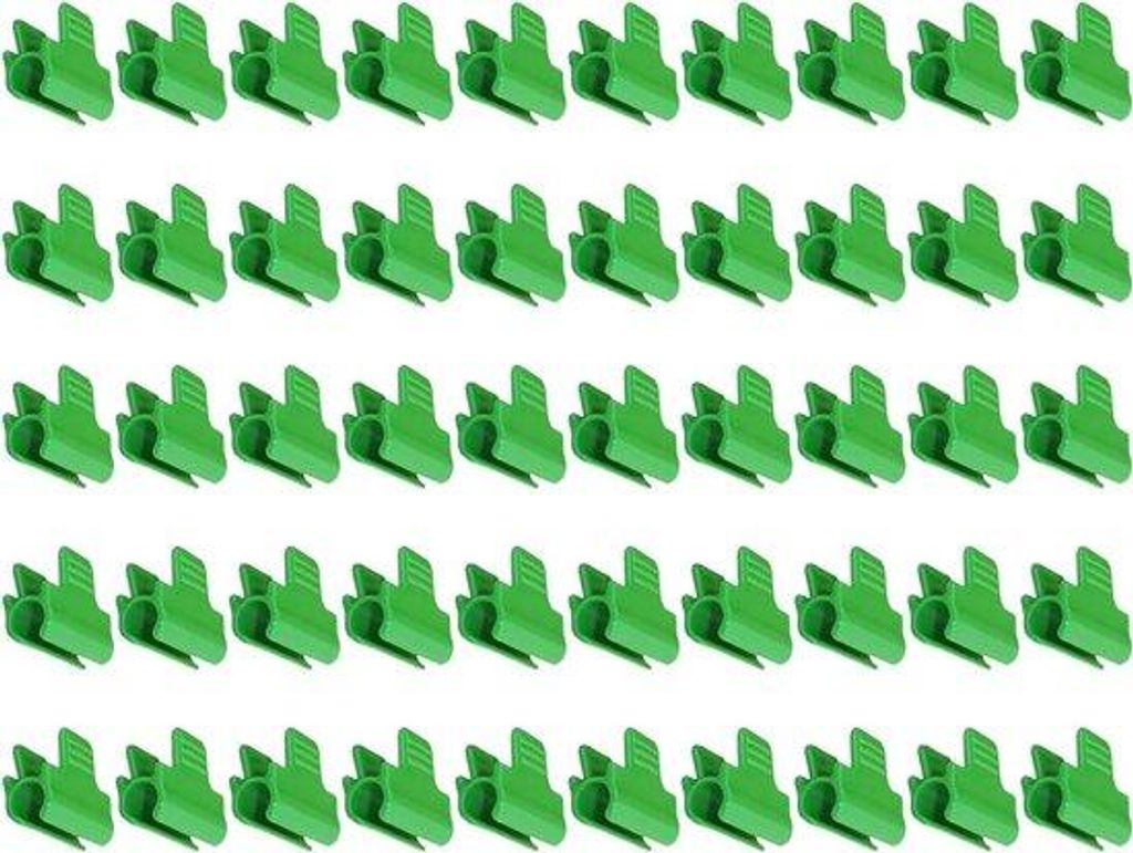 Gartenklammern für Gewächshäuser - 50 Stück - Pflanzenhalterklammern - Gartenarbeit - Gewächshäuser - Pflanzenausweitung - 11 mm