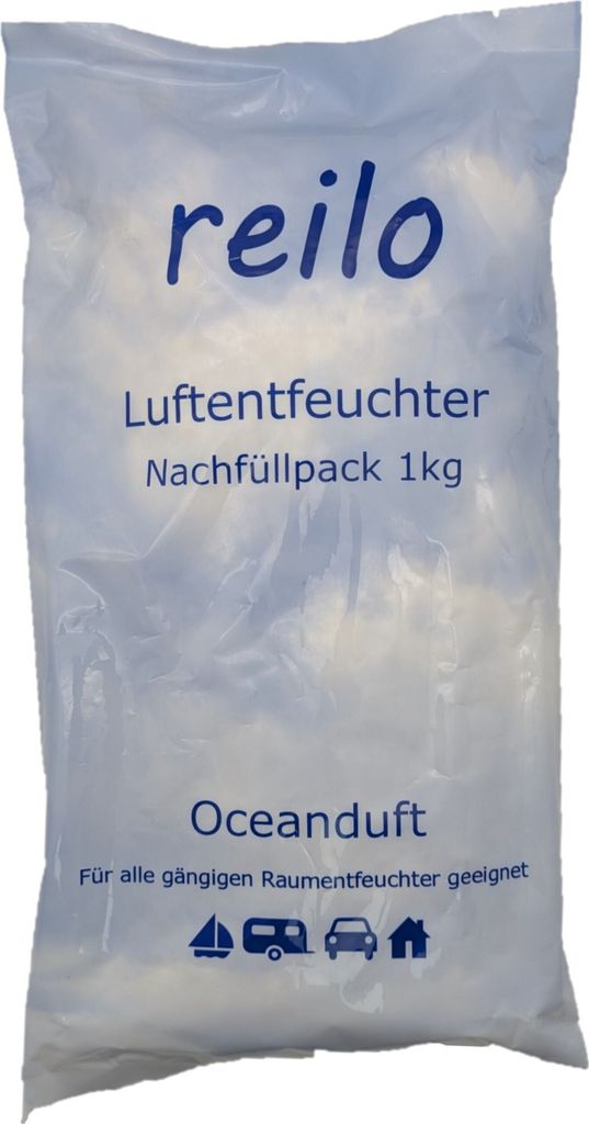10x 1kg "Oceanduft" Luftentfeuchter Granulat (Calciumchlorid) im Vliesbeutel, Nachfüllpack für Raumentfeuchter