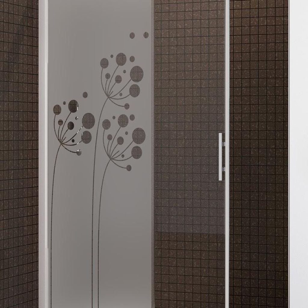 Sichtschutzfolie – Künstlerisches Blumenmuster – Selbstklebende Fensterfolie für Fenster und Duschtüren – 145 x 55 cm