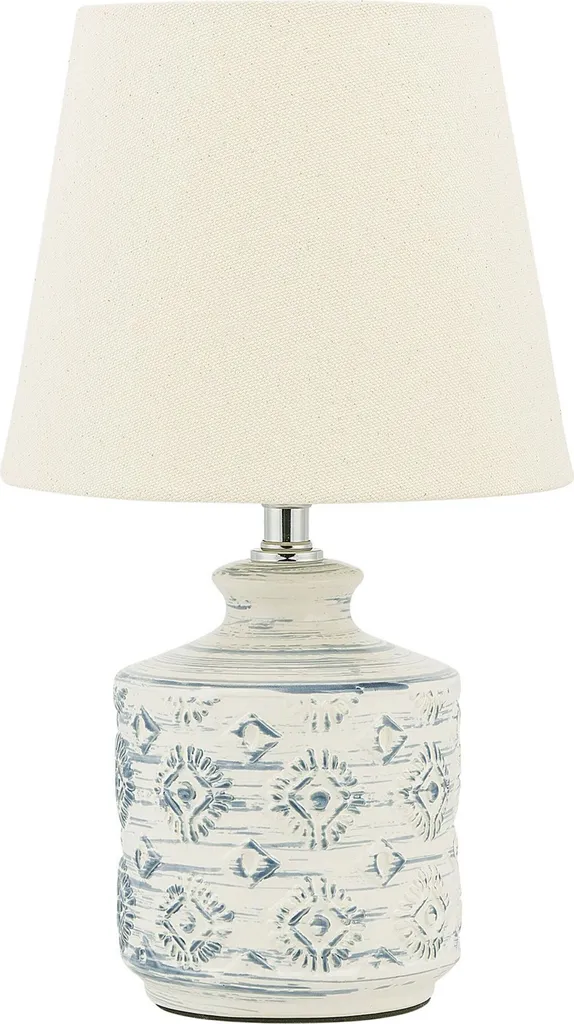 Lampe à poser en céramique beige idéale comme lampe de chevet ou bureau