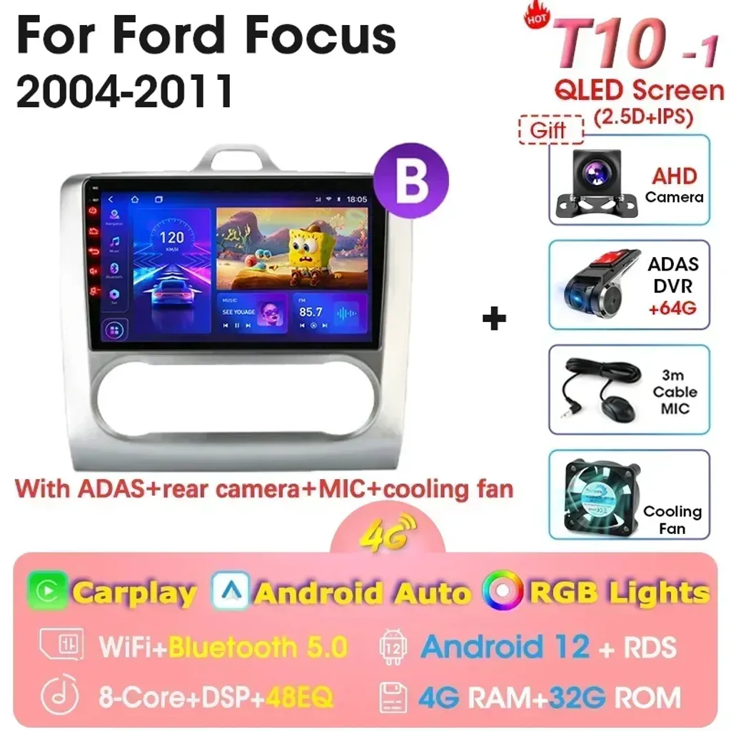 Station Multimédia Autoradio Android 12 GPS pour Voiture Écran HD Tactile - 2