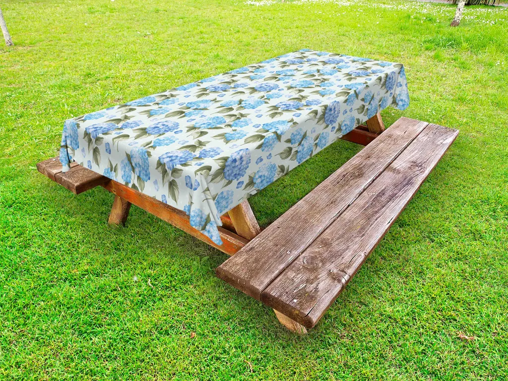 Tovaglia Esterno ABAKUHAUS Ortensie 145x210 cm | Antimacchia Elegante