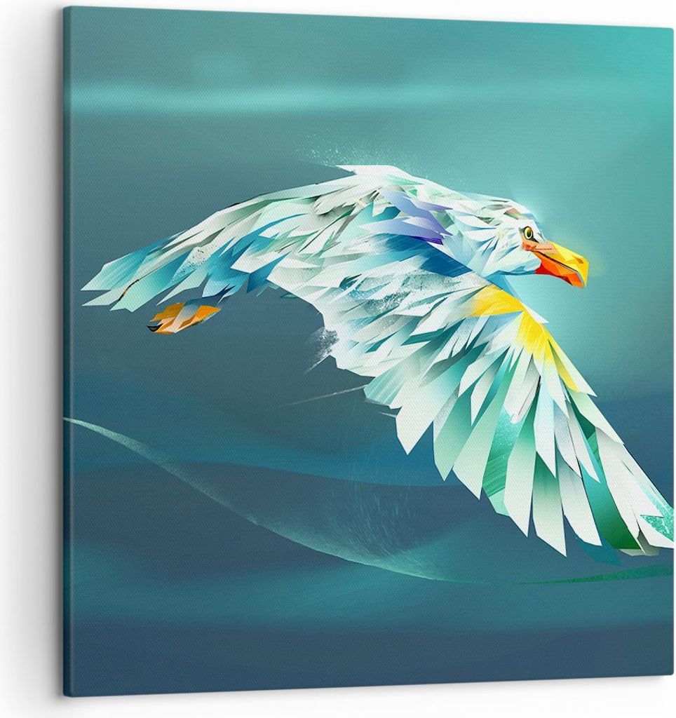 Bild auf Leinwand - Leinwandbild - Adler Abstraktion - 50x50cm - Wand Bild - Wanddeko - Wandbilder - Leinwanddruck - Bilder - Kunstdruck - Wanddeko...