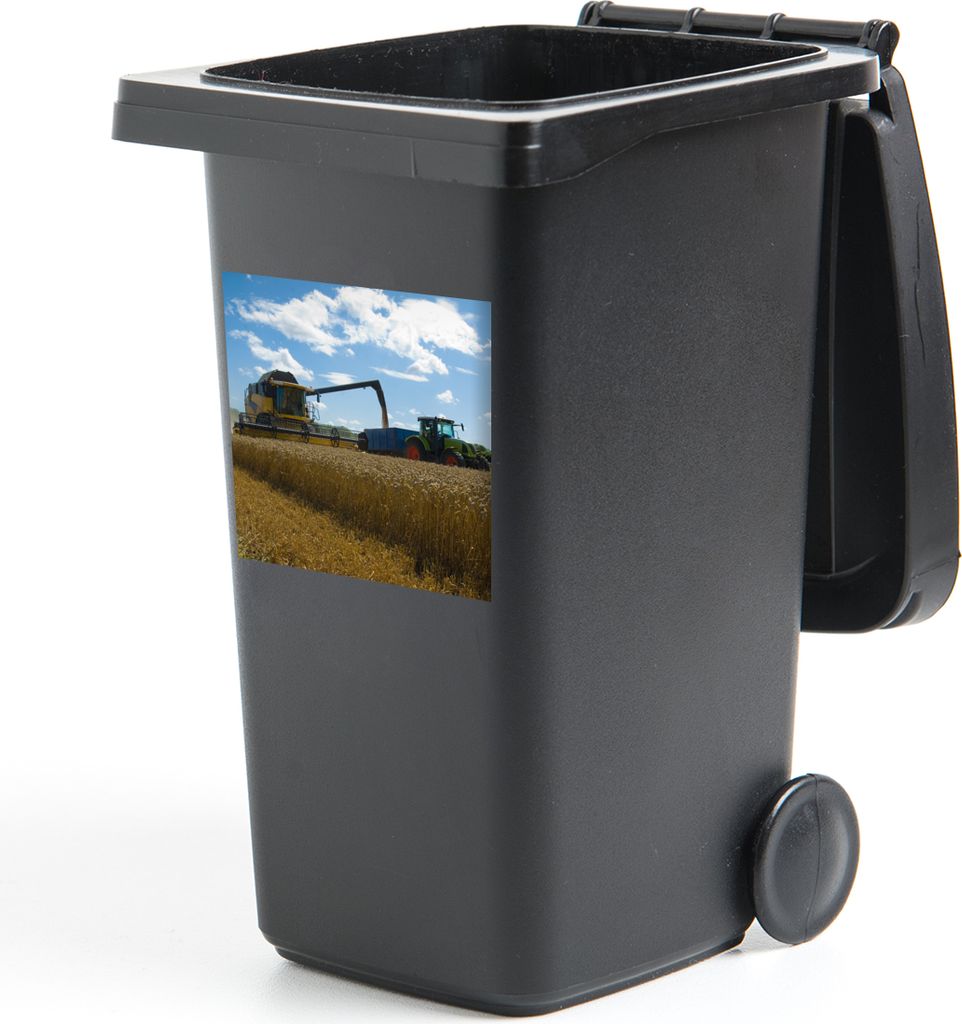 MuchoWow Mülltonnenaufkleber Traktor - Bauernhof - Landleben - Ernte - Getreide 40x40 cm - Abfall-Aufkleber - Container - für Abfallcontainer