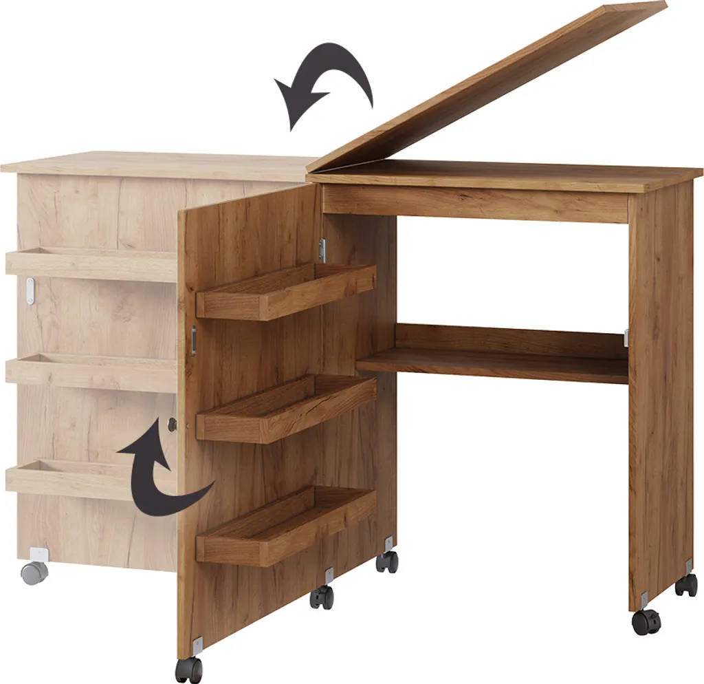 Table de couture stable Vicco Carmen chêne pour machine à coudre - 5