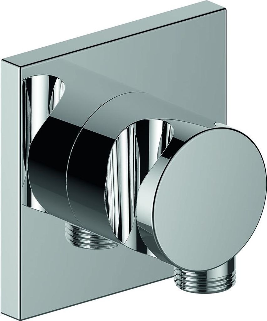 Keuco Schlauchanschluss IXMO DN 15, mit Brausehalter Rosette eckig Edelstahl-finish 59592070002