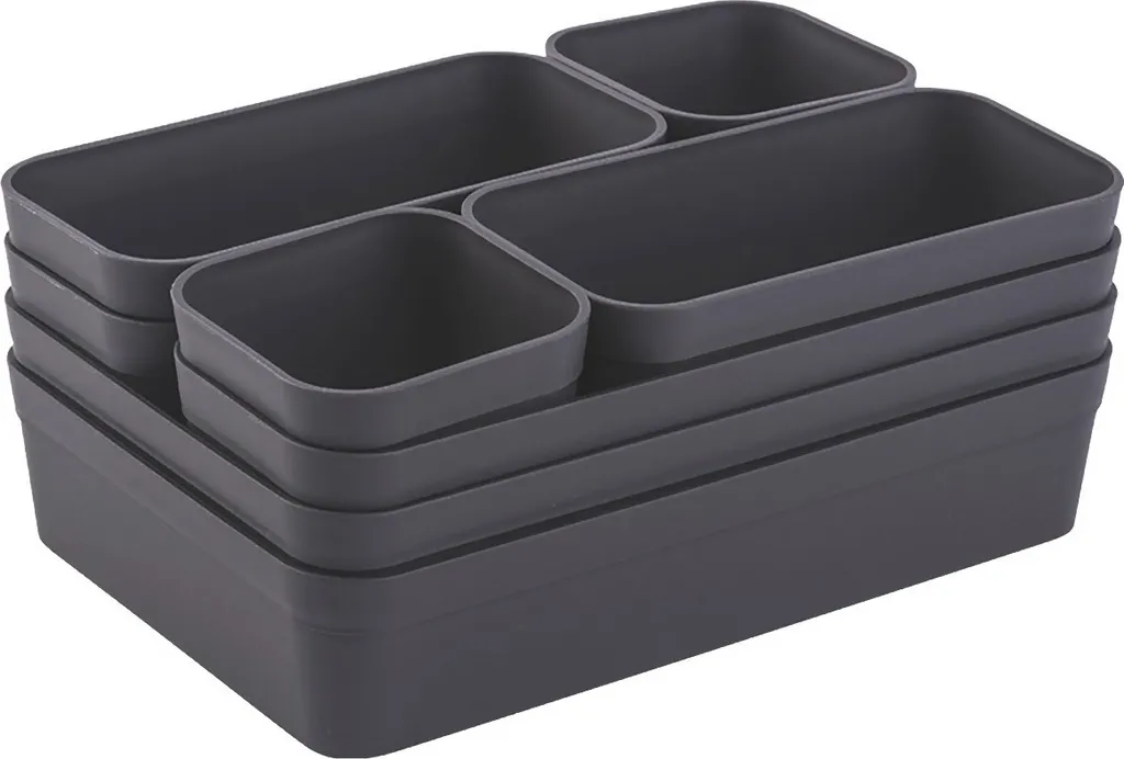 ENGELLAND Organiseur de tiroirs anthracite modulable pour maison