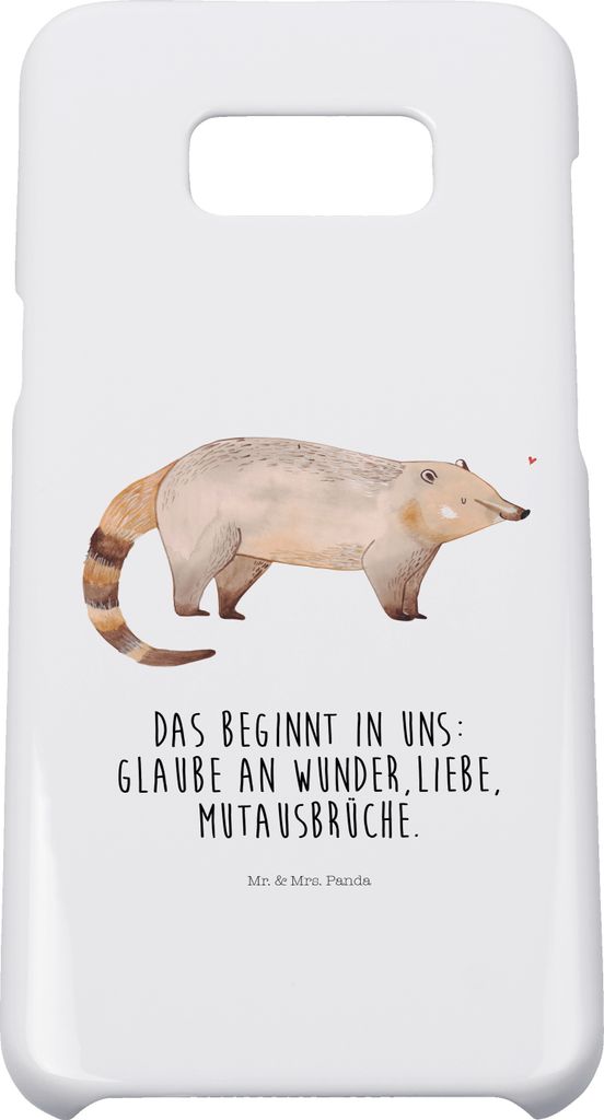 Mr. & Mrs. Panda Samsung Galaxy S8 plus Handyhülle Nasenbaer - Weiß - Geschenk, Handy Case, Hülle, Cover, Lustige Sprüche, Nasenbär, Bär, Rü...