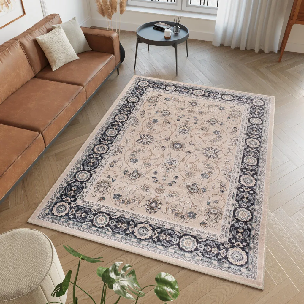 Tapis COLORADO 160x220 cm Antistatique et Facile d'Entretien Beige Rouge
