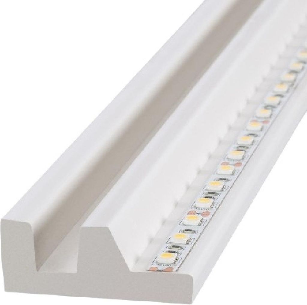 Zierleiste für LED-Streifen 2m Modern Weiß Produktbild 