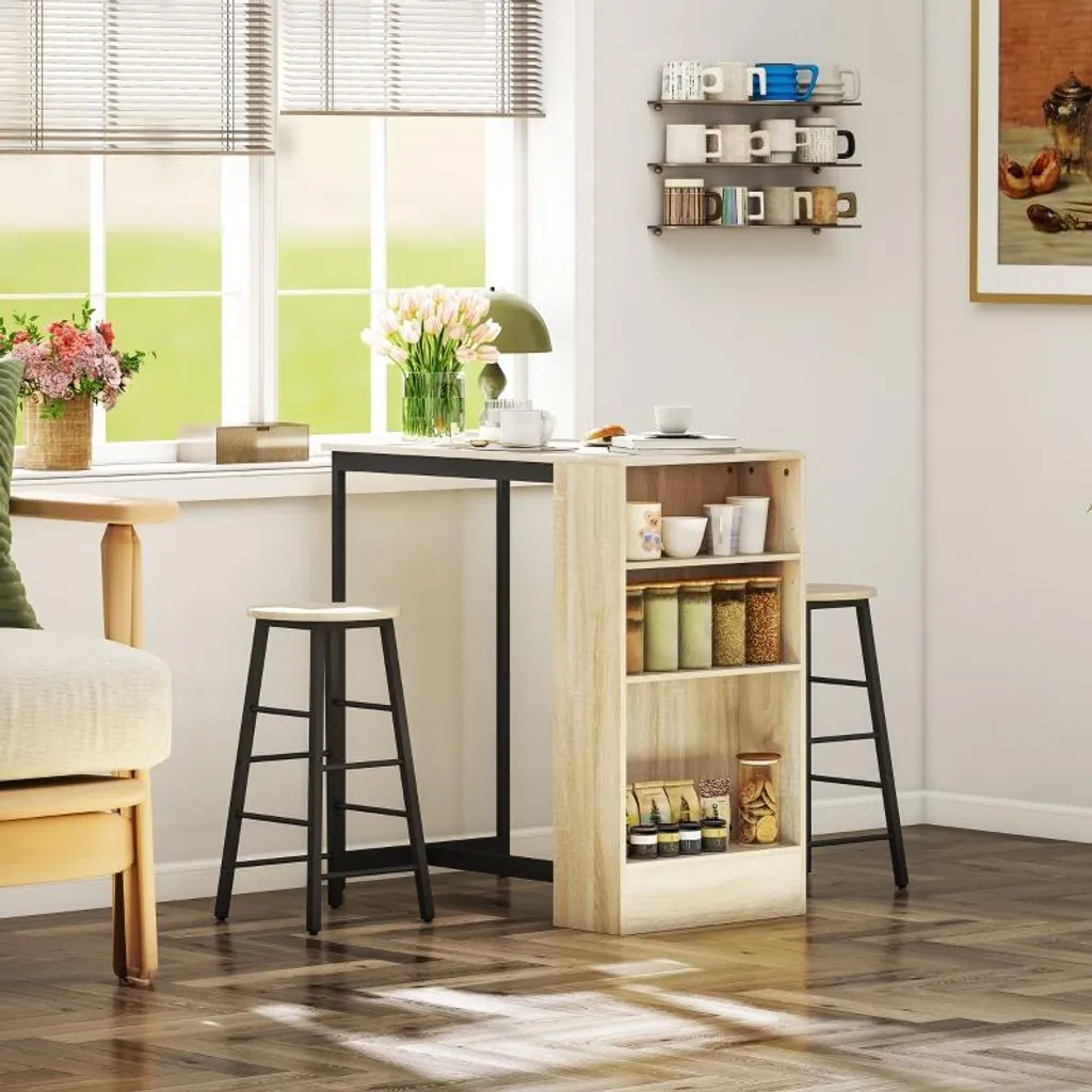 Solution Cuisine Encombrée : Ensemble Table de Bar avec Rangements 2024 - 7