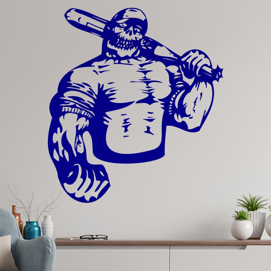 Baseball Untoter Wandtattoo in 6 Größen - Wandaufkleber Wall Sticker - Dekoration, Küche, Wohnzimmer, Schlafzimmer, Badezimmer