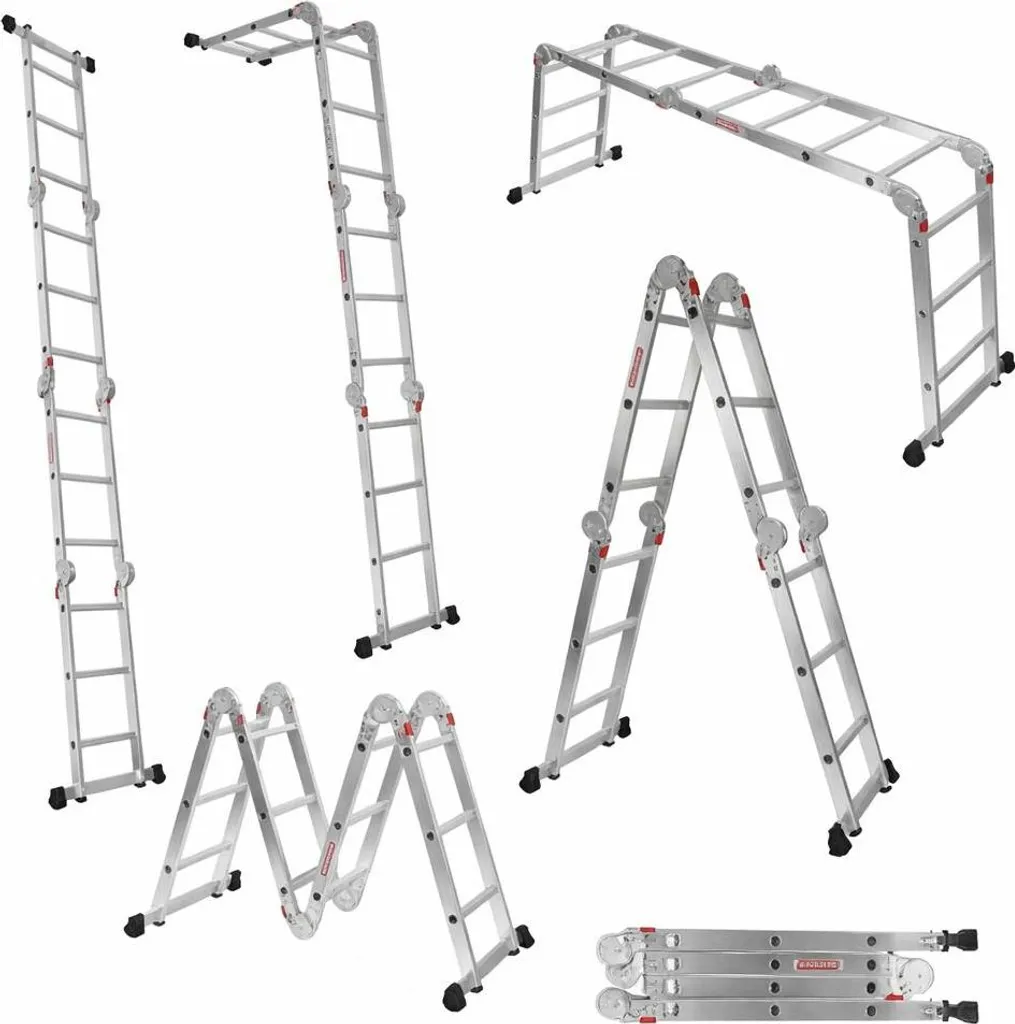 Échelle pliable pour travaux 4x3 WERKBERG aluminium multi-usage sol