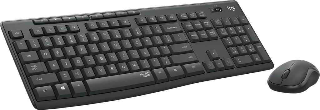 Ensemble Clavier et Souris Sans Fil Silencieux Logitech MK295 Graphite