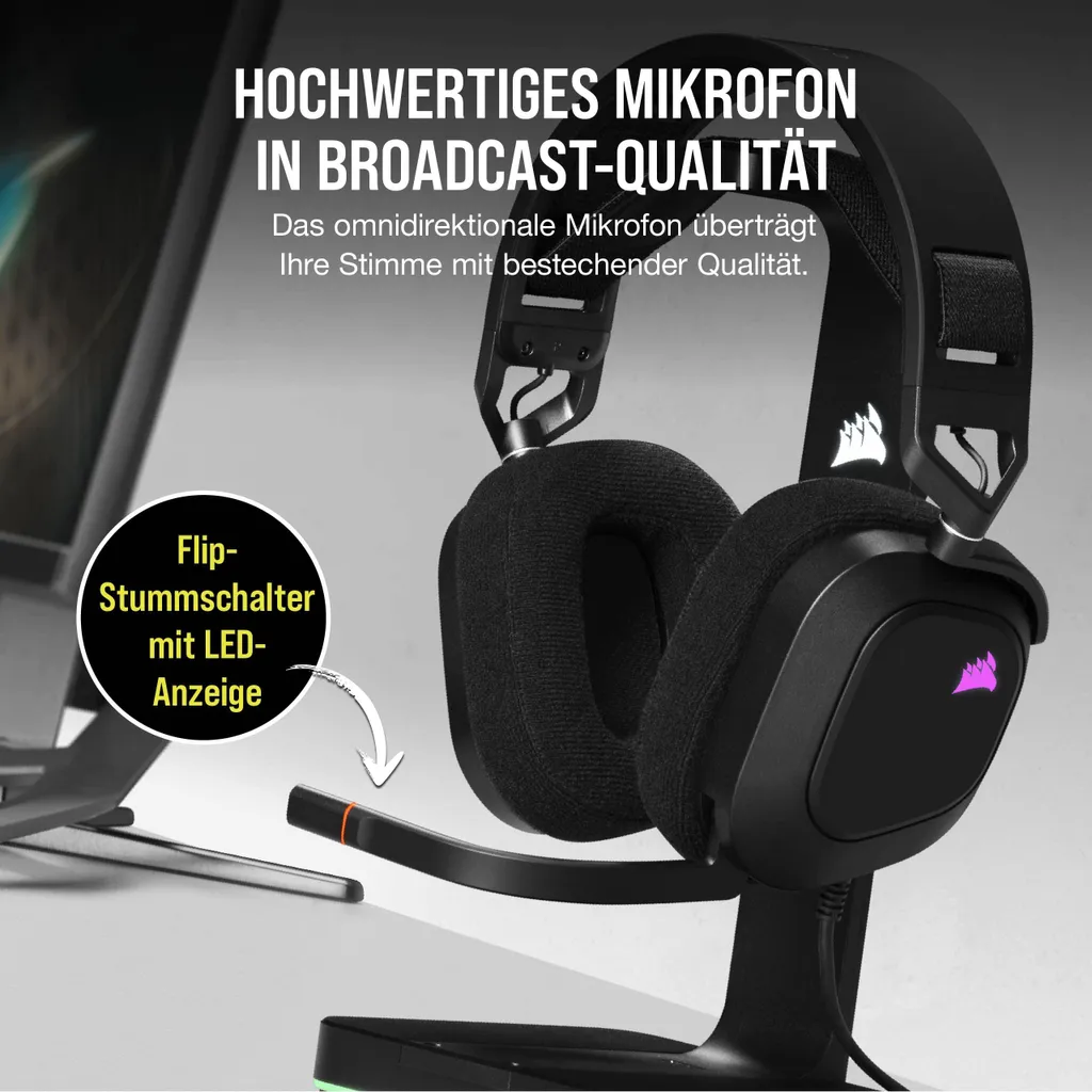 Corsair HS80 RGB USB Casque avec Audio Haute Résolution et Micro Certifié - 13