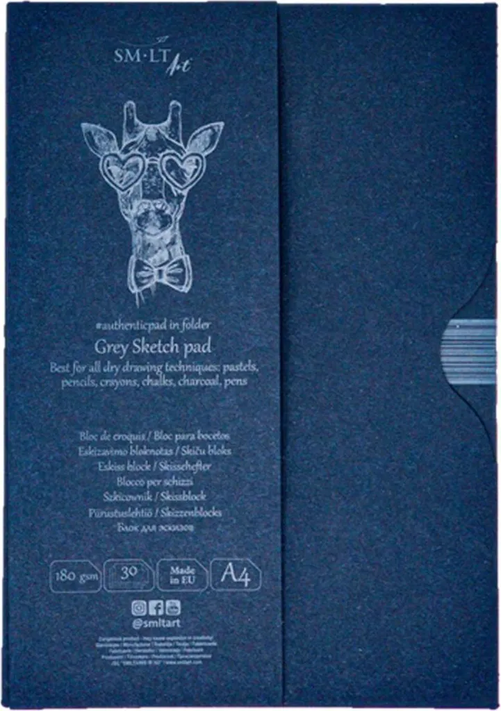 SMLT cahier de croquis A4 gris bloc de dessin 180g pour artistes