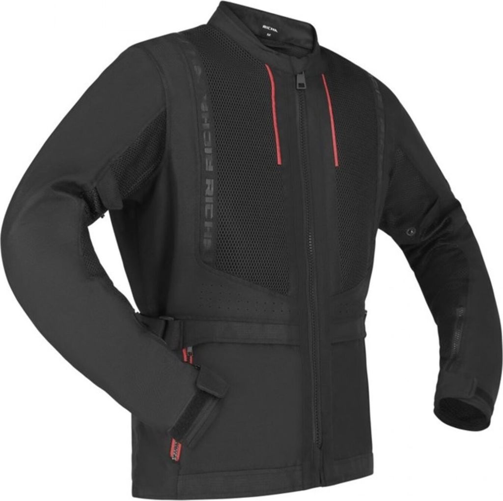 Richa Monaco Mesh WP wasserdichte Motorrad Textiljacke, schwarz/rot, 2XL