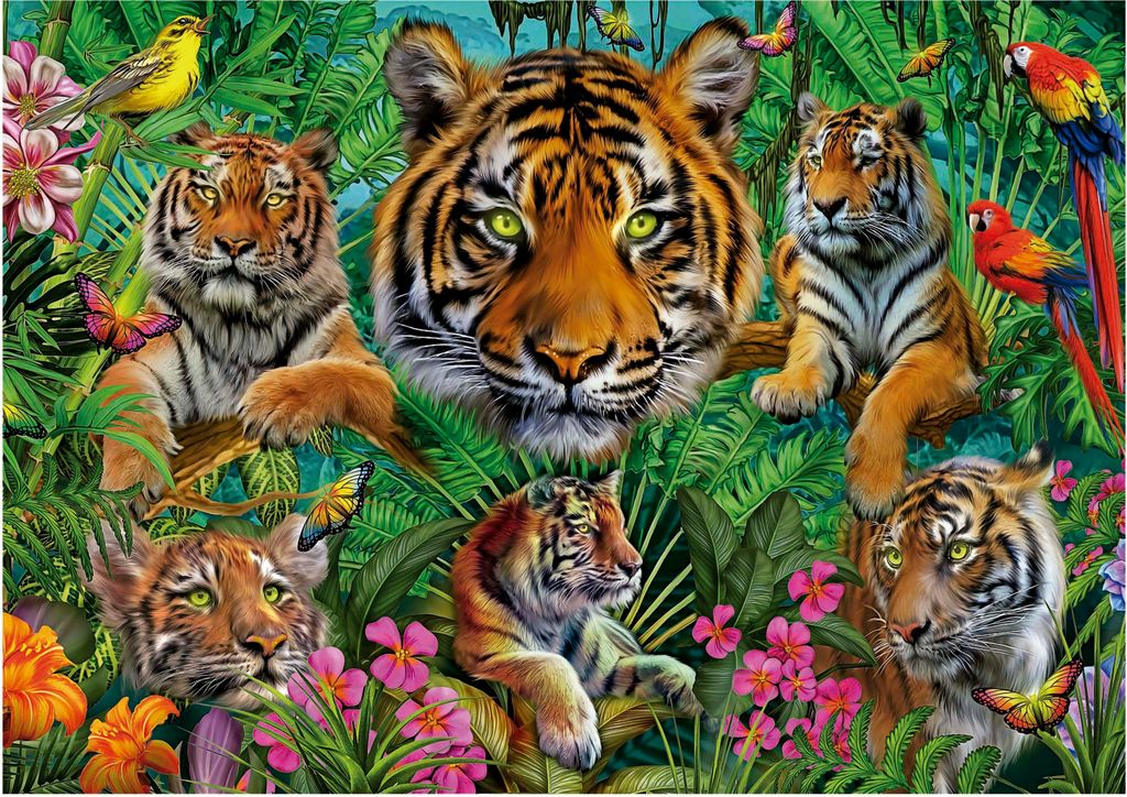 Educa Puzzle 500 Teile Tiger Dschungel Tiere