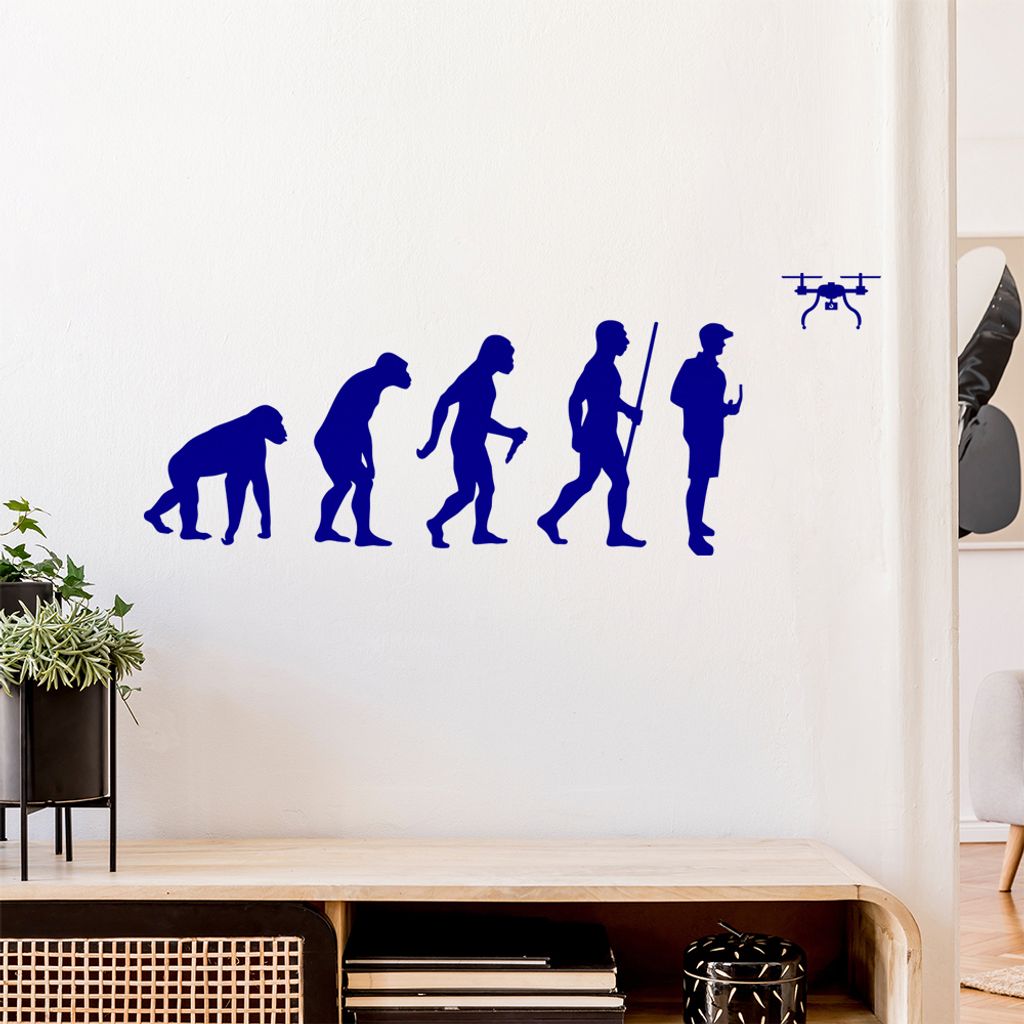 Drohnenpilot Evolution Wandtattoo Wandaufkleber Wall Sticker - Dekoration, Küche, Wohnzimmer, Schlafzimmer, Badezimmer