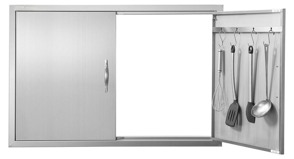 990x660 mm BBQ Island Access Door Outdoor Kitchen Door Stainless Steel