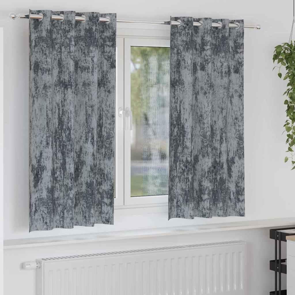 Stabli Möbel Vorhang mit Vorhängen 2 pcs Silber Grau 175 x 140 cm Samt - Gardinen & Vorhänge CC4307780 1parcel