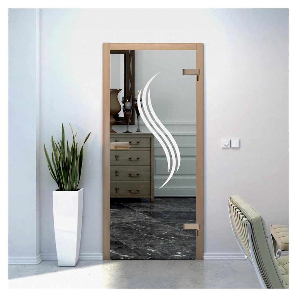 Glastür Aufkleber Folie für Fensterdekoration und Sichtschutz im Wohnzimmer