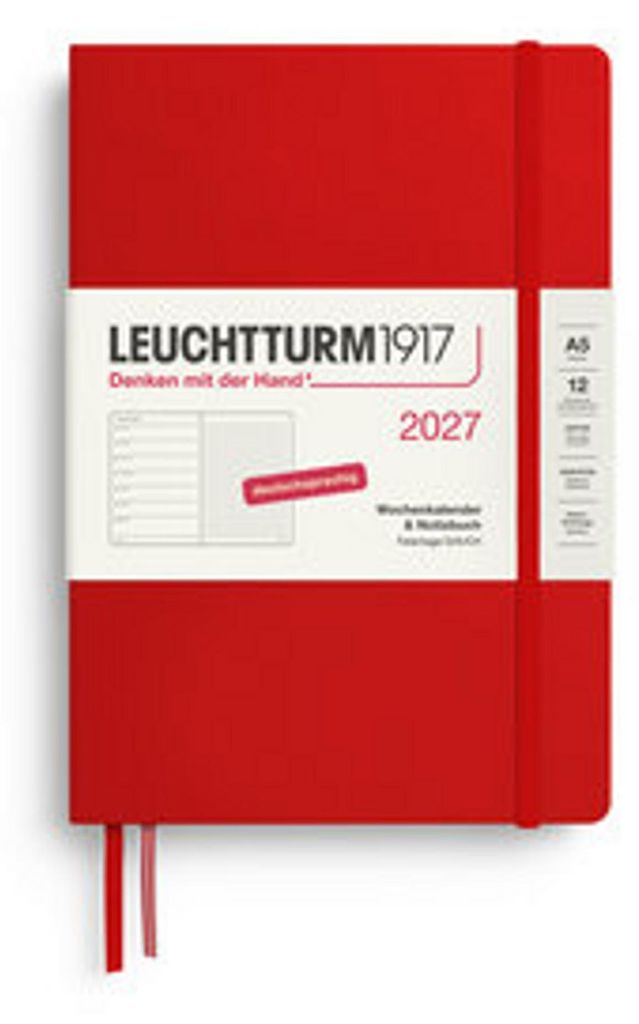 Wochenkalender & Notizbuch Medium A5 Dotted Cherry 2027 Produktbild 