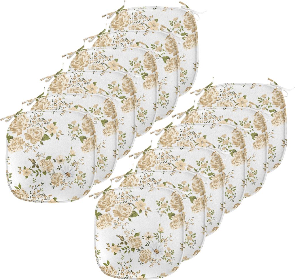 ABAKUHAUS Blumen Polster für Esszimmerstühle, Floral Roses Vector, Dekoratives wasserfestes Kissen mit Riemen für Küchensitze, 40 cm x 40 cm-12...