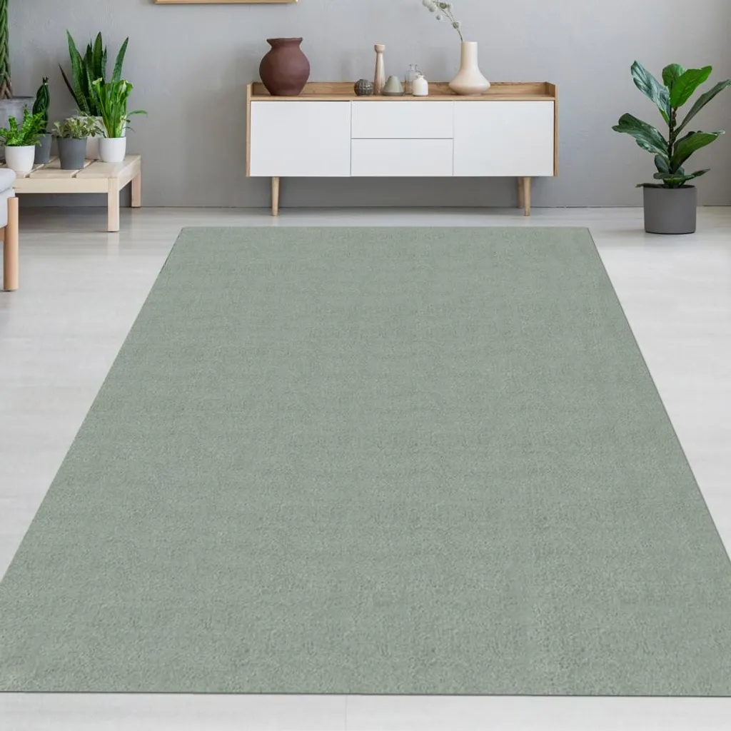 Tapis de salon vert résistant à l'usure 200 x 280 cm nettoyage facile