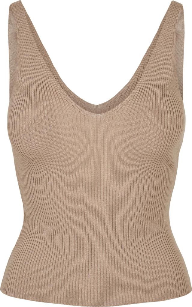 Urban Classics Ladies - Rib Knit Tank Top lighttaupe - XS